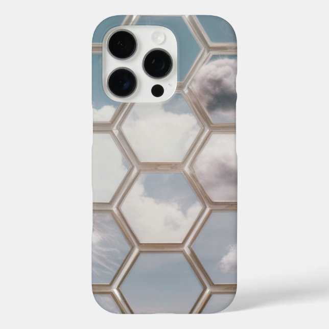 Dreamy Cloud Hexagon Pattern – iPhone 16 Pro Case (Back)
