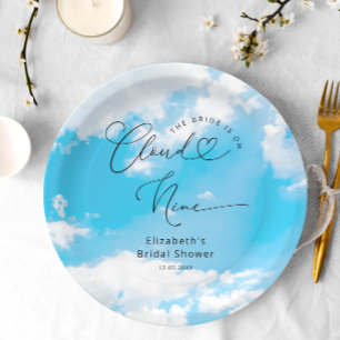 Dreamy Cloud Nine Bridal Shower Paper Plate