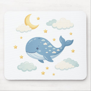 Dreamy Cloud Whale Mouse Pad