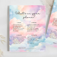 Dreamy Cloud What On Your Phone Bridal Shower Game