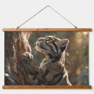 Dreamy Clouded Leopard Cub Forest Wall Art