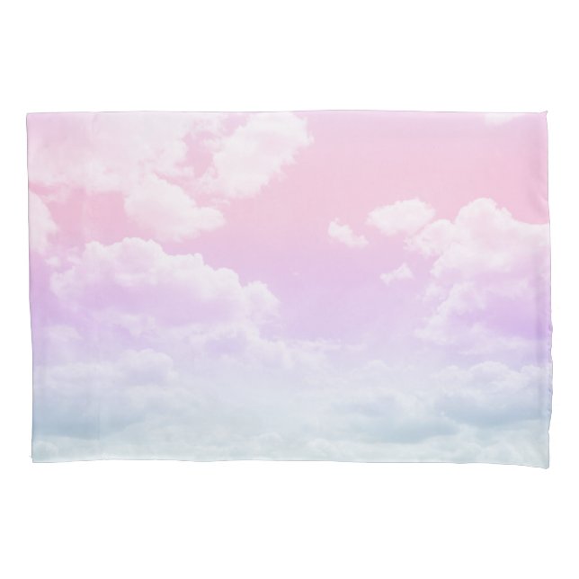 Dreamy Clouds #4 (Unicorn Colours) #travel #wall  Pillowcase (Front)