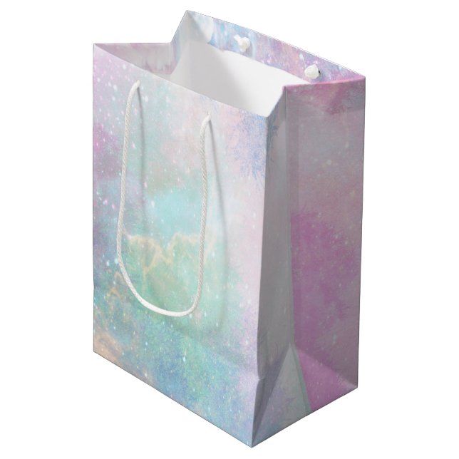 Dreamy Clouds and Stars Medium Gift Bag (Front Angled)
