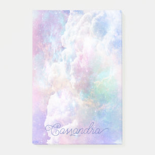 Dreamy Clouds and Stars Personalized Post-it Notes