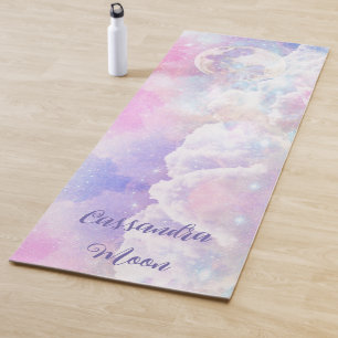 Dreamy Clouds and Stars Personalized Yoga Mat