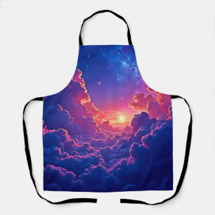 Dreamy Clouds: Celestial Sunset Magic Art Apron