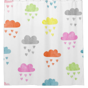 Dreamy Clouds: Watercolor Heart Rain