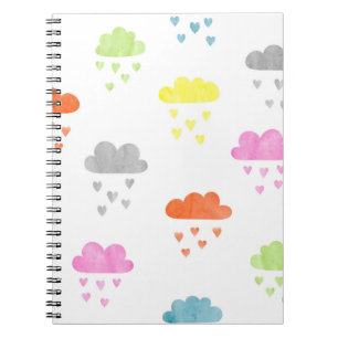 Dreamy Clouds: Watercolor Heart Rain Notebook