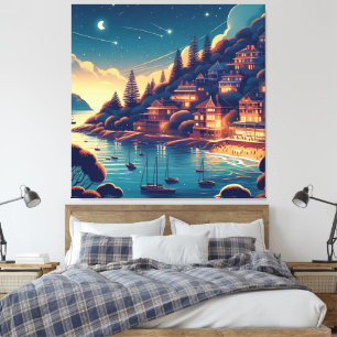 Dreamy Coastal Night Canvas Print