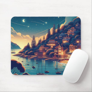 Dreamy Coastal Night Mouse Pad