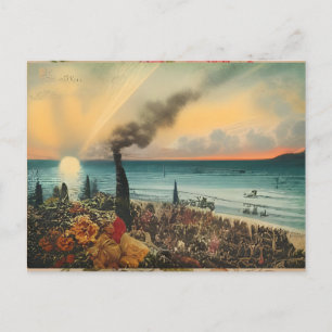 Dreamy Coastal Sunset Wall Art Print Postcard