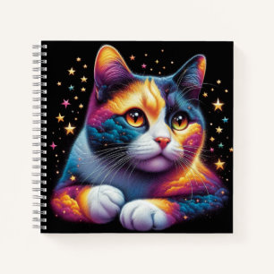 Dreamy colorful cat notebook! notebook