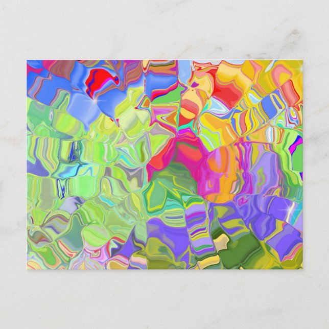 Dreamy Colourful Abstract Postcard (Front)