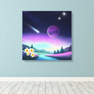 Dreamy Cosmic Landscape  Canvas Print