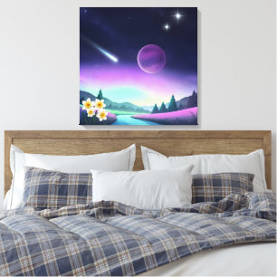 Dreamy Cosmic Landscape Canvas Print