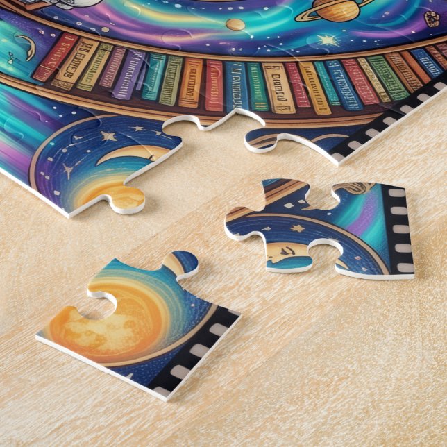 Dreamy Cosmic Library Jigsaw Puzzle (Side)