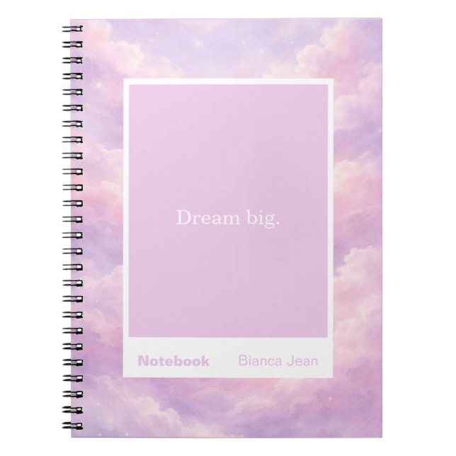 Dreamy Cotton Candy Cloudscape Block Quote Classic Notebook (Front)