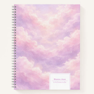 Dreamy Cotton Candy Cloudscape "Productive Era" Notebook