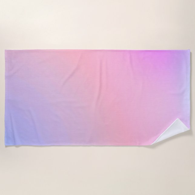 Dreamy Cotton Candy Pastel Gradient Beach Towel (Front)