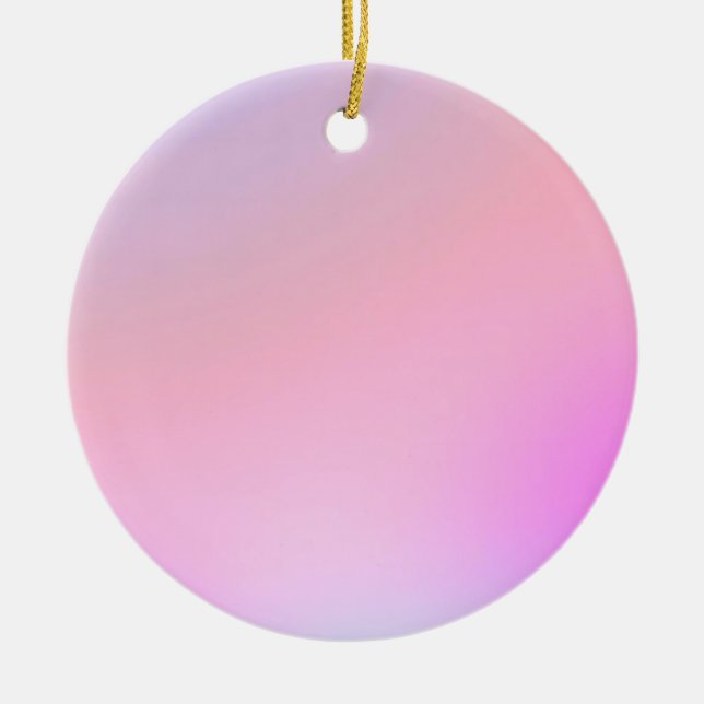Dreamy Cotton Candy Pastel Gradient Ceramic Ornament (Front)