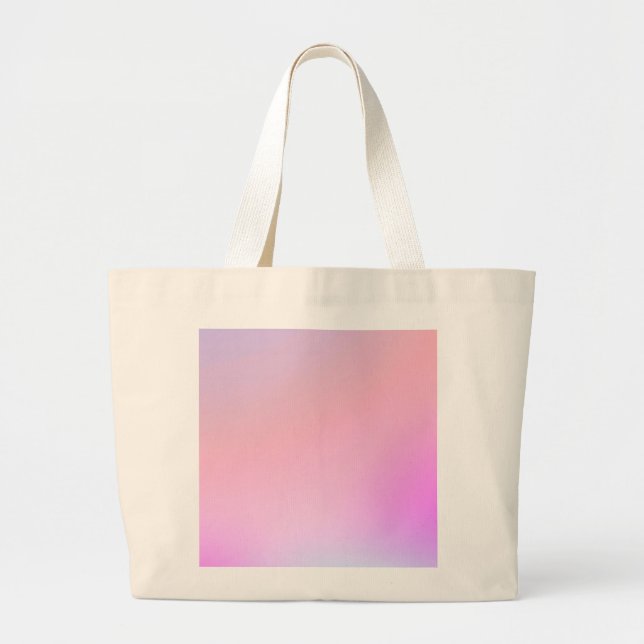 Dreamy Cotton Candy Pastel Gradient Large Tote Bag (Front)