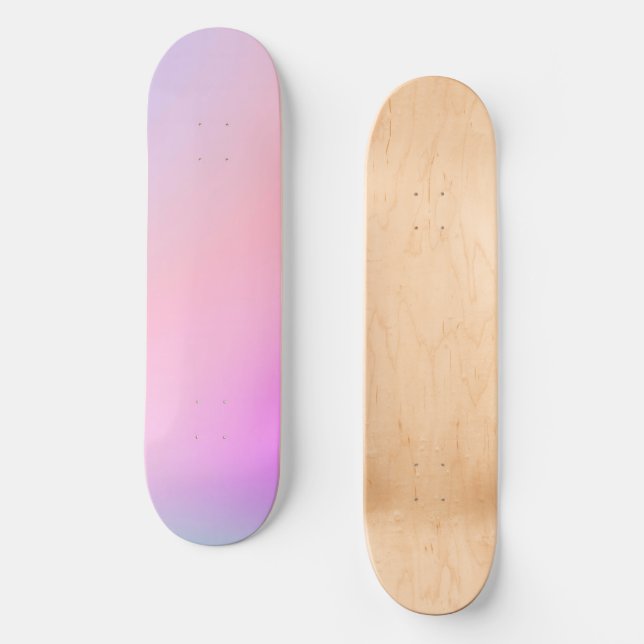 Dreamy Cotton Candy Pastel Gradient Skateboard (Front)