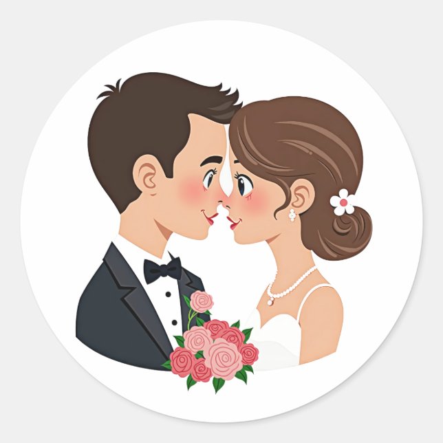 Dreamy Couple Engagement Sticker (Front)