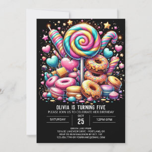 Dreamy Cute Candyland Digital Birthday Invitation
