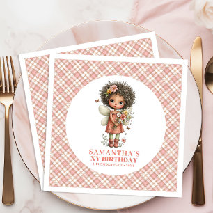 Dreamy Cute Fairy Blush Flowers 2nd Birthday  Napkin
