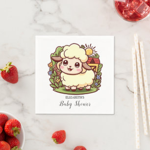 Dreamy Cute Sheep Baby Shower Napkin