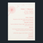 Dreamy Dandelion Wedding Menu Card - Rose Pink<br><div class="desc">Embrace the beauty of nature with this irresistibly delicate Dreamy Dandelion wedding collection. Perfect for Spring or Summer weddings. Also available in other colours. Matching components available at berryberrysweet.com</div>