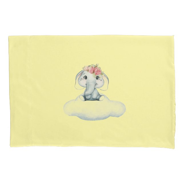 Dreamy Days with Rosie the Elephant.  Pillowcase (Front)