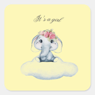 Dreamy Days with Rosie the Elephant. Square Sticker