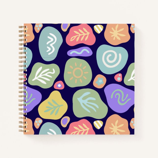 Dreamy Doodles – Vibrant Boho Nature Motif Design Notebook (Front)