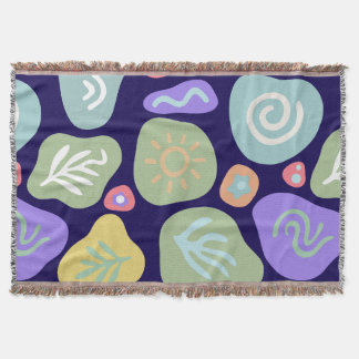 Dreamy Doodles – Vibrant Boho Nature Motif Design Throw Blanket