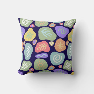Dreamy Doodles – Vibrant Boho Nature Motif Design Throw Pillow