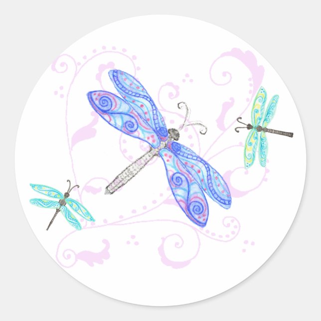 Dreamy Dragonflies Sticker (Front)