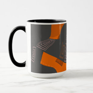 Dreamy Egyptian Collage - Red Orange Grey Mug