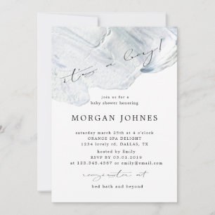 Dreamy Elegant Blue   Invitation Baby shower