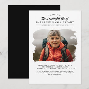 Dreamy Elegant Celebration of Life Funeral Photo Invitation