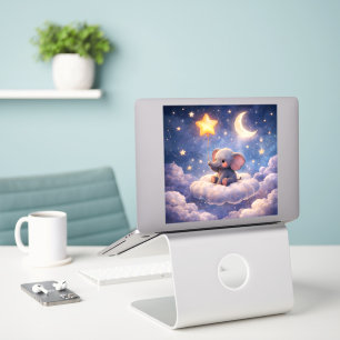 Dreamy elephant and midnight stars large glossy ac