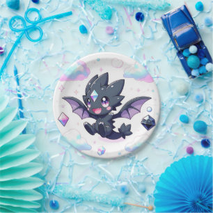 Dreamy Enchanted Dragon Baby Shower Paper Plate