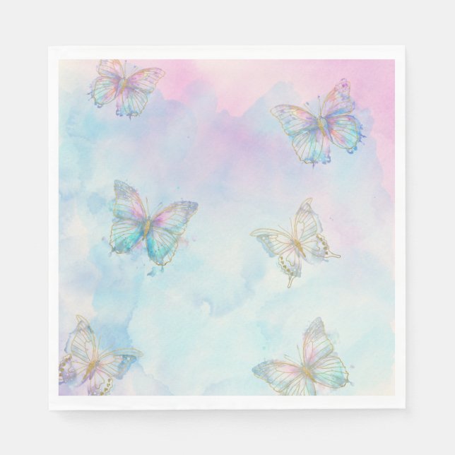 Dreamy Enchanted to Meet You Butterfly Napkin (Front)