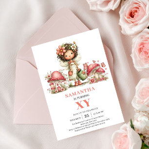 Dreamy Fairy 3rd Birthday Pastel Pink Floral Invitation