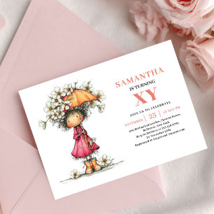 Dreamy Fairy Girl 1st Birthday Blush Pink invites