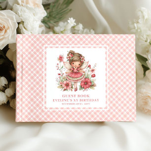 Dreamy Fairy Girl Birthday Blush Pink Floral Guest Book