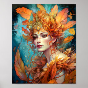 Dreamy Fairy Girl  Pink Blue Fantasy Art Poster