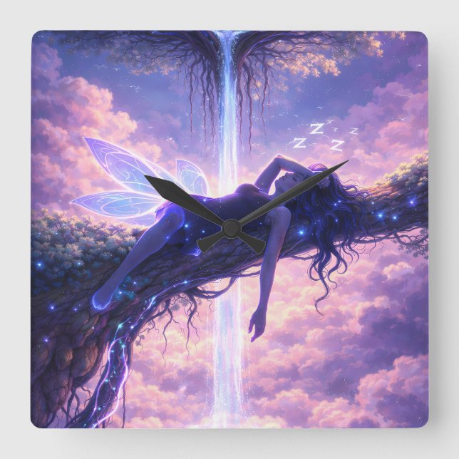 Dreamy Fairy Sky Waterfall Wall Clock Decor (Front)