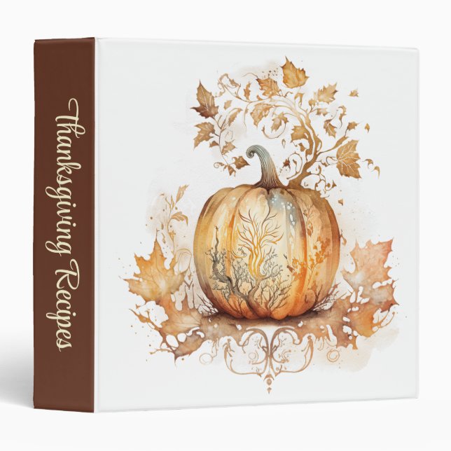 Dreamy fall decoration with pumpkin and leaves  binder (Front/Spine)