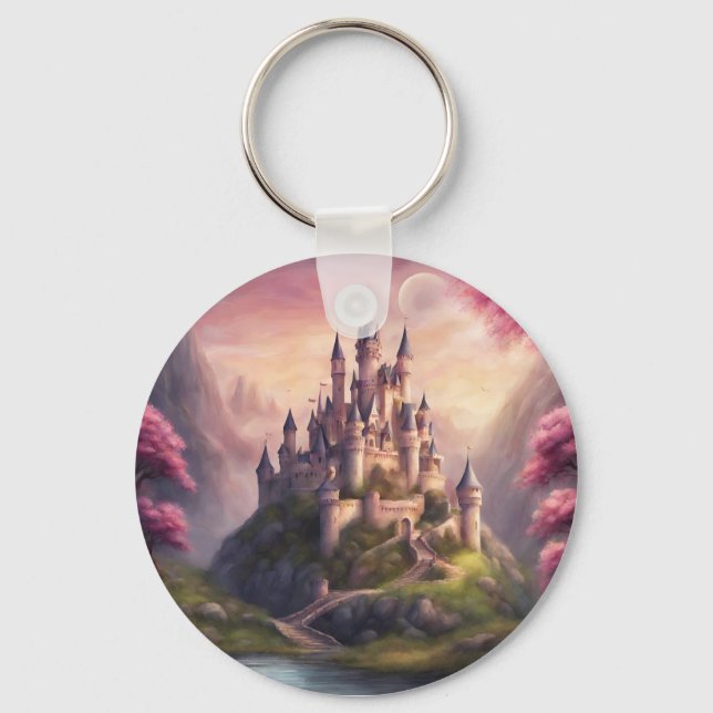 Dreamy Fantasy Castle Artwork Keychain (Front)